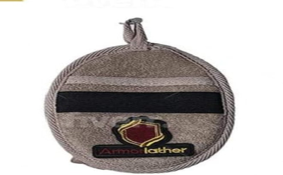 Armorlather Premium Exfoliating Loofah Sponge Pads with Soap Insert & Durable Strap – 3 Pack (Red, Tan, Grey) – For Men & Women